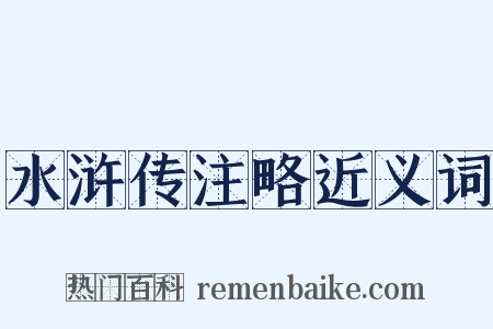 水浒传注略近义词是什么意思的图片